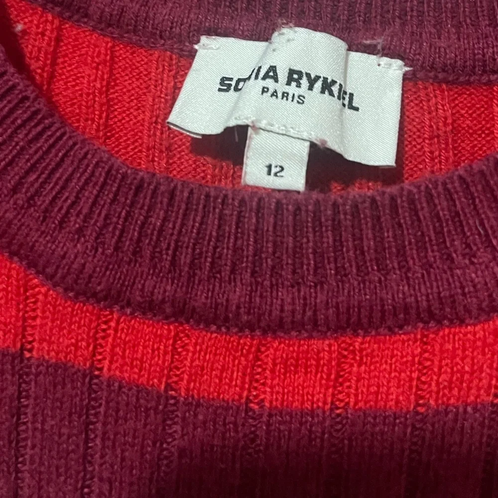 Sonia Rykiel Paris Girl's Knit Dress Size 12 Stripes Long Sleeves Modest Ribbed
